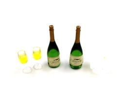Conjunto de taças de champanhe em miniatura Dollhouse Furniture, escala 1/12