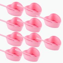 Conjunto de taças de mistura de máscara facial icyhey Pink em forma de coração, 10 pares