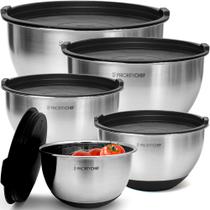 Conjunto de taças de mistura Priority Chef Premium em aço inoxidável 1,5/2/3/4/5L