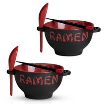 Conjunto de taças de ramen japonês Goodscious 2x 620ml de cerâmica vermelha