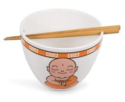 Conjunto de taças de ramen Toynk Hungry Buddha Nom Nom Nom Ceramic 480 ml