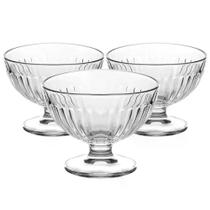 Conjunto de Taças de Sobremesa de Vidro Clear Athena de 260ML com 3 Peças