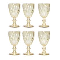 Conjunto de Taças de Vidro Diamond Amber Metalizado 330ml - Class Home Conjunto de Taças de Vidro Diamond Amber Metalizado 330ml - Class Home