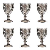 Conjunto De Taças De Vidro Para água 6 Peças 325 Ml Diamonds Cinza Metalizado Lyor Conjunto De Taças De Vidro Para água 6 Peças 325 Ml Diamonds Cinza Metalizado Lyor