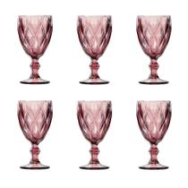Conjunto de Taças de Vidro para Água 6 Peças 325 ml Diamonds Rosa Lyor Conjunto de Taças de Vidro para Água 6 Peças 325 ml Diamonds Rosa Lyor