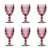 Conjunto De Taças De Vidro Para água 6 Peças 325 Ml Diamonds Rosa Lyor Conjunto De Taças De Vidro Para água 6 Peças 325 Ml Diamonds Rosa Lyor