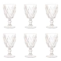 Conjunto De Taças De Vidro Para água 6 Peças 325 Ml Diamonds Transparente Lyor