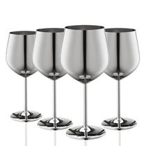 Conjunto de taças de vinho de aço inoxidável WOTOR 4 x 532ml de prata Conjunto de taças de vinho de aço inoxidável WOTOR 4 x 532ml de prata