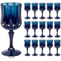 Conjunto de taças de vinho de plástico Ciaell Blue 200mL Vintage 24PCS
