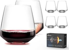 Conjunto de taças de vinho OJA, 6 peças, 400 ml, soprado à mão, sem haste