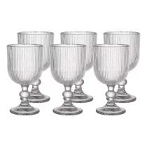 Conjunto de Taças Kit 6 Peças Modelo Raye 400ML Cristal Lines Para Suco Água Mesa Posta - 123 Útil