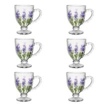 Conjunto de Taças para Cappuccino Lavanda Hand Painting 190ML Cristal Lyor Conjunto de Taças para Cappuccino Lavanda Hand Painting 190ML Cristal Lyor