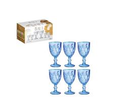 Conjunto de taças vidro bali blue 320ml c/6