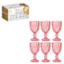 Conjunto de taças vidro bali pink 320ml c/6