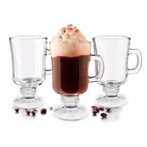 Conjunto de Taças Xicara de Vidro para Café Cappuccino Irish Cofee 3 Peças 120ml