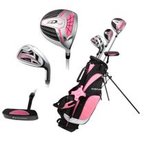 Conjunto de tacos de golfe Junior Precise XD-J Opções para a mão direita e esquerda Tacos de golfe infantis para crianças de 3 a 5, 6 a 8 e 9 a 12 anos Eixos leves de grafite, taco híbrido, bolsa de suporte Conjunto de golfe para meninos e meninas