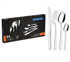 Conjunto de Talher 24 Peças Inox Búzios Tramontina Original Conjunto de Talher 24 Peças Inox Búzios Tramontina Original