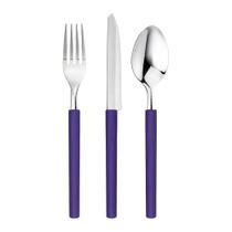 Conjunto de Talheres 18 Peças Di Solle Millenium Roxo em Aço Inox C/ Porta Talheres Conjunto de Talheres 18 Peças Di Solle Millenium Roxo em Aço Inox C/ Porta Talheres