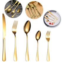 Conjunto de Talheres 20 Peças em Aço Inox dourado