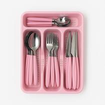 Conjunto de Talheres Aço Inox com Suporte Gaveteiro Organizador Jogo Faqueiro Completo 24 Peças Conjunto de Talheres Aço Inox com Suporte Gaveteiro Organizador Jogo Faqueiro Completo 24 Peças