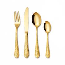 Conjunto de Talheres Aço Inoxidável 410 Dourado 24 Peças