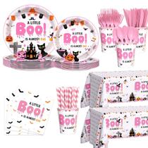 Conjunto de talheres AIBIIN Halloween Baby Shower Party rosa