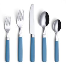 Conjunto de talheres Annova em aço inoxidável com alças coloridas, 20 unidades