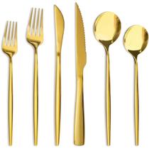 Conjunto de Talheres Astercook 24 Peças em Aço Inoxidável Dourado Conjunto de Talheres Astercook 24 Peças em Aço Inoxidável Dourado