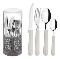 Conjunto De Talheres Brancos Tramontina Set Multiply Steel De 27 Peças
