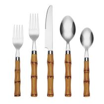 Conjunto de Talheres CAMBRIDGE com Cabo de Bambu 20 Peças em Aço Inoxidável 18/0 Conjunto de Talheres CAMBRIDGE com Cabo de Bambu 20 Peças em Aço Inoxidável 18/0