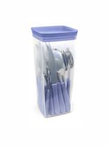 Conjunto de Talheres com Pote Simonaggio Trend - 25 Pçs Azul Sereno Conjunto de Talheres com Pote Simonaggio Trend - 25 Pçs Azul Sereno