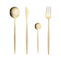 Conjunto De Talheres De Aço Inoxidável Dourado 4 Peças Faca Garfo Colher Utensílios De Mesa Presente Conjunto De Talheres De Aço Inoxidável Dourado 4 Peças Faca Garfo Colher Utensílios De Mesa Presente