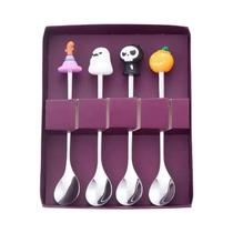 Conjunto De Talheres De Aço Inoxidável Para Halloween: Colheres De Café E Garfos De Bolo Para Mesa Conjunto De Talheres De Aço Inoxidável Para Halloween: Colheres De Café E Garfos De Bolo Para Mesa