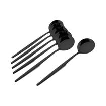 Conjunto De Talheres De Aço Inoxidável Preto 4/6/12/16/24 Peças Conjunto De Louça Garfo Faca Colher