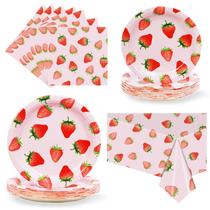 Conjunto de talheres de festa CENLBJ Strawberry Birthday 25 Convidados