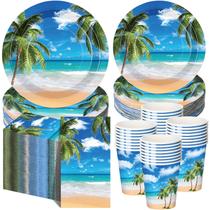 Conjunto de talheres de festa Funnymoom Tropical Beach 250 unidades para 50