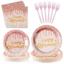 Conjunto de talheres de festa Grencian Happy Retirement Pink 96 unidades Conjunto de talheres de festa Grencian Happy Retirement Pink 96 unidades