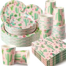 Conjunto de talheres de festa Hsei Cactus 250 unidades para 50 convidados Conjunto de talheres de festa Hsei Cactus 250 unidades para 50 convidados