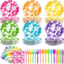 Conjunto de talheres de festa Nitial Hibiscus 240 unidades para 48 convidados