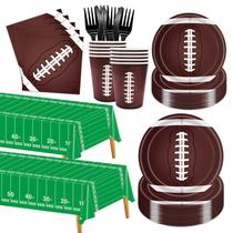 Conjunto de talheres de festa Poqirzan Football 146 unidades para 24 pessoas Conjunto de talheres de festa Poqirzan Football 146 unidades para 24 pessoas