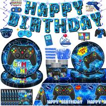 Conjunto de talheres de festa Yingoto Video Game Birthday 159 unidades Conjunto de talheres de festa Yingoto Video Game Birthday 159 unidades