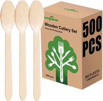 Conjunto de talheres de madeira EZYLINKER 500 colheres de utensílios descartáveis