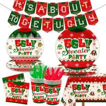 Conjunto de talheres de Natal CMUSKO Ugly Sweater 142 unidades para 20