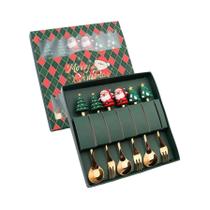 Conjunto de Talheres de Natal em Aço Inoxidável - 2/4/6 Peças - Design Criativo