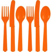 Conjunto de talheres de plástico Amscan Orange Peel Assorted (24 unidades)