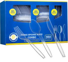 Conjunto de talheres de plástico descartáveis Plasticpro 360 Count Conjunto de talheres de plástico descartáveis Plasticpro 360 Count