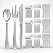 Conjunto de talheres de plástico EI 360 unidades: 120 garfos, 120 colheres, 120 facas