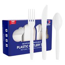 Conjunto de talheres de plástico JOLLY CHEF 360 Pack branco descartável
