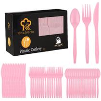 Conjunto de talheres de plástico Kochorie Pink 90 peças para festa de casamento