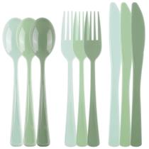 Conjunto de talheres de plástico Kochorie Sage Green 300 peças